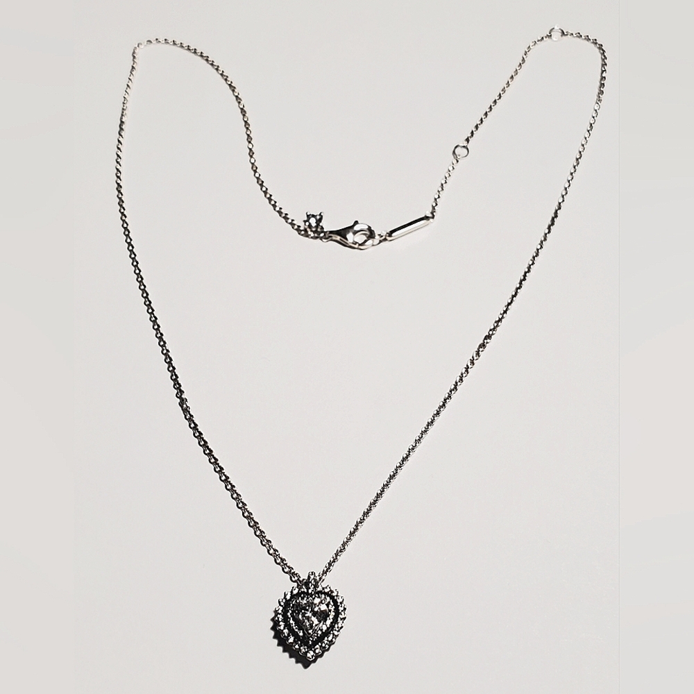 Authentic NEW Pandora Sparkling Heart Halo Pendant Necklace S925ALE CZ - Picture 4 of 11